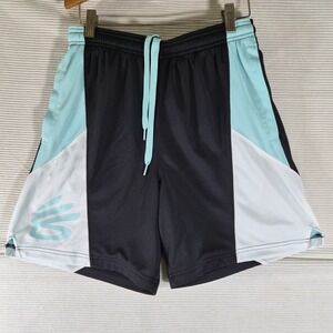 Under Armour Curry Splash‎ Shorts Mens/youth Small Black Neo Turquoise